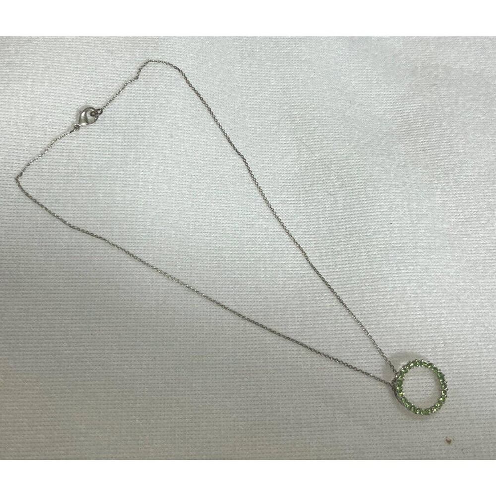 -NECKLACE & PENDANT August Birthstone Circle Pendant With A Silver Chain